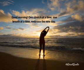 Good Morning yoga greets with nature scenery – start your day with mindfulness.