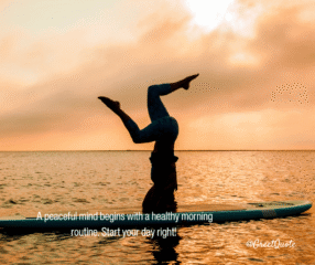Good Morning yoga greets with nature scenery – start your day with mindfulness.