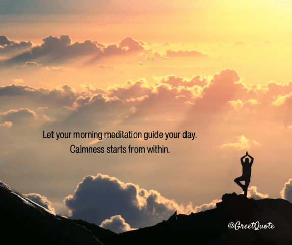 Good Morning yoga greets with nature scenery – start your day with mindfulness.