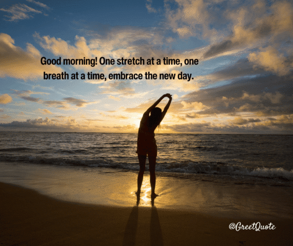 Good Morning yoga greets with nature scenery – start your day with mindfulness.